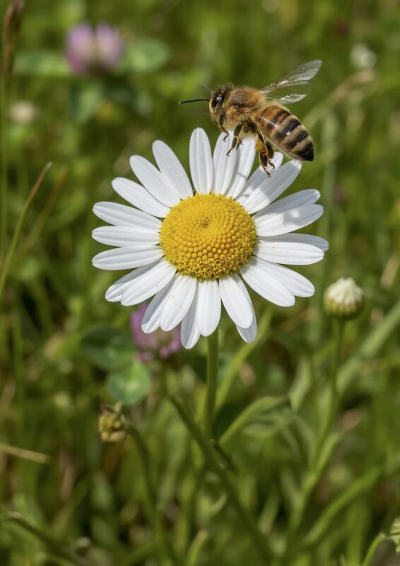 foto di fiore con ape