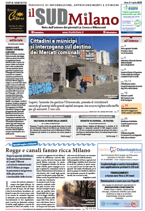 Prima pagina il SUD Milano aprile 2025