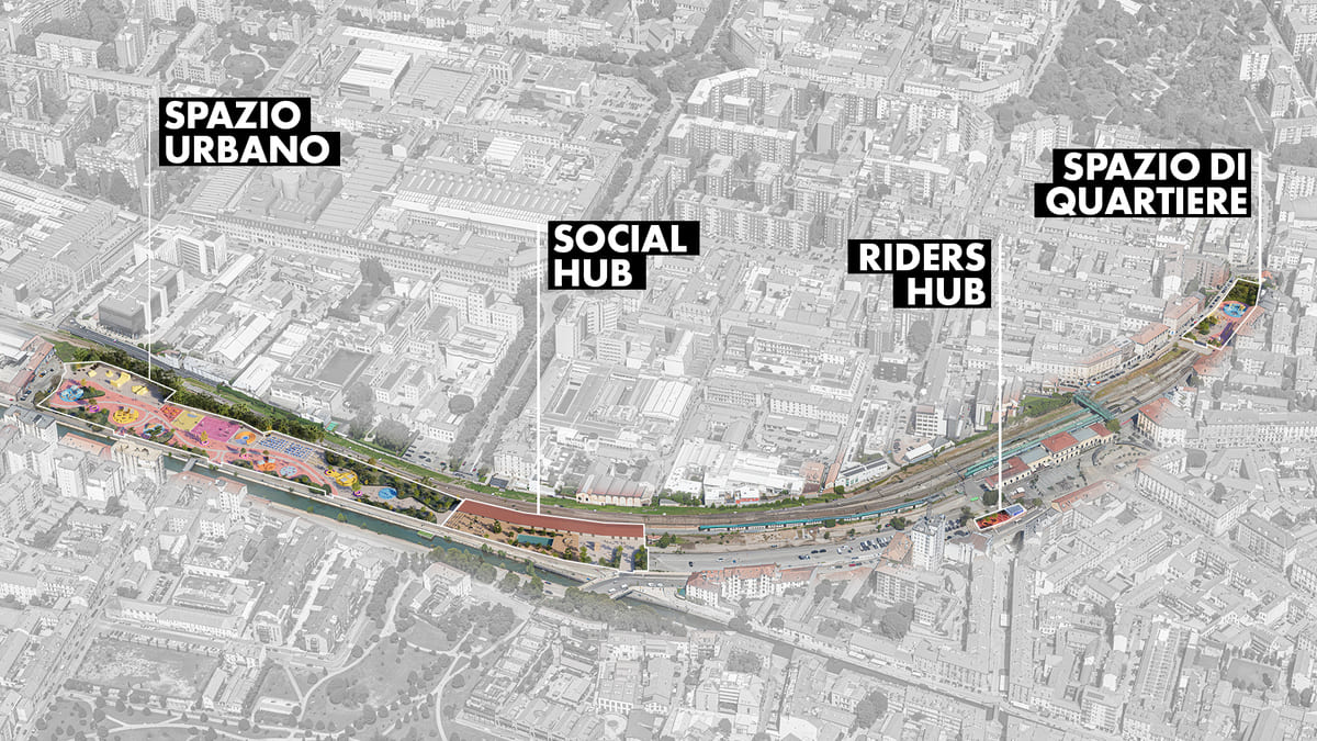 La mappa degli interventi d rigenerazione urbana di Porta Genova.