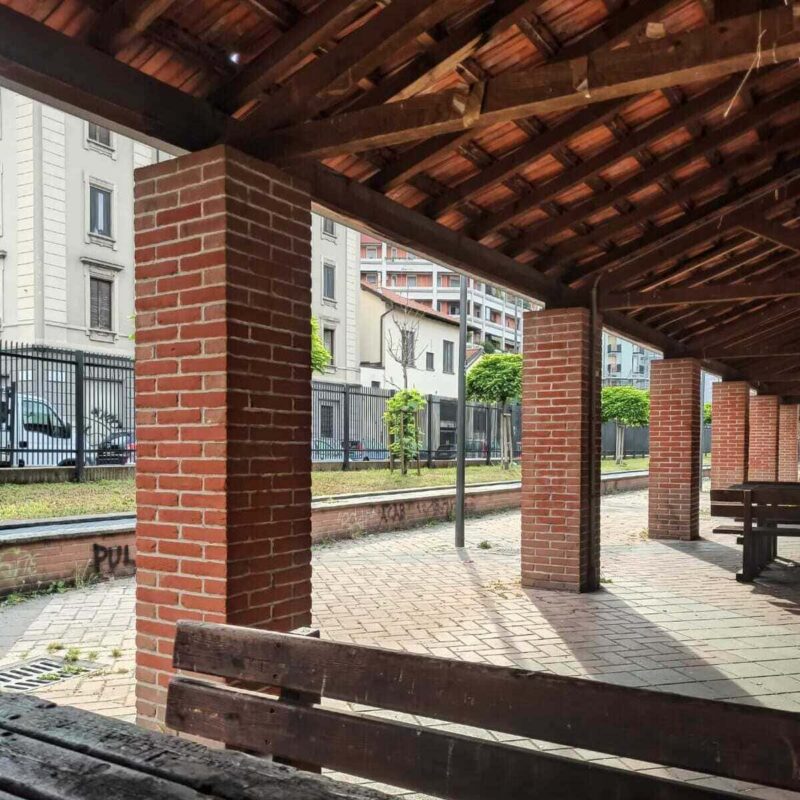 Il porticato del Parco Nervesa.